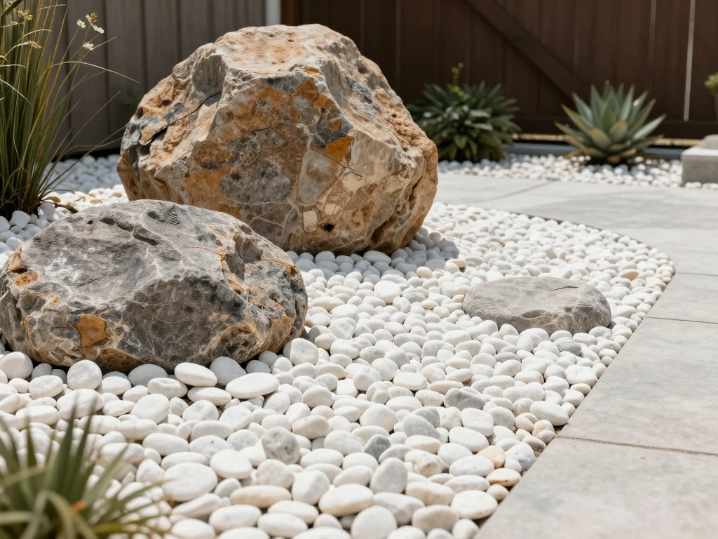 Luxury-Look-with-White-Pebbles-and-Boulders